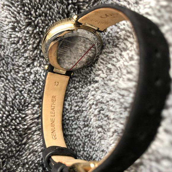 COACH Park Petite Watch Gold Stainless Steel Black Suede Strap Buckle Adjustable main image 7